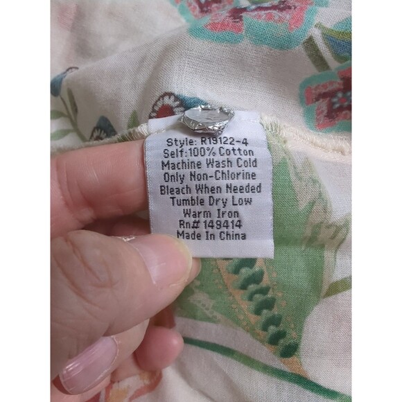 Johnny Was Size Small Ardell Long Sleeve Button Up Shirt Gauzy Oversized Floral - Picture 15 of 15